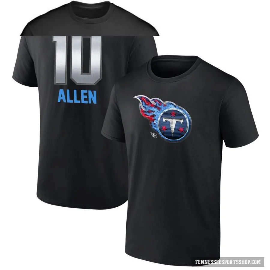 Men's ＃10 Brandon Allen Tennessee Titans Black Midnight Mascot T-Shirt