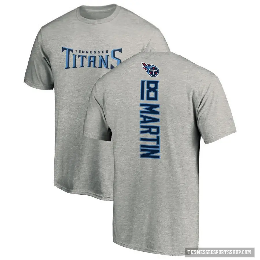 Men's ＃18 Tay Martin Tennessee Titans Ash Backer T-Shirt
