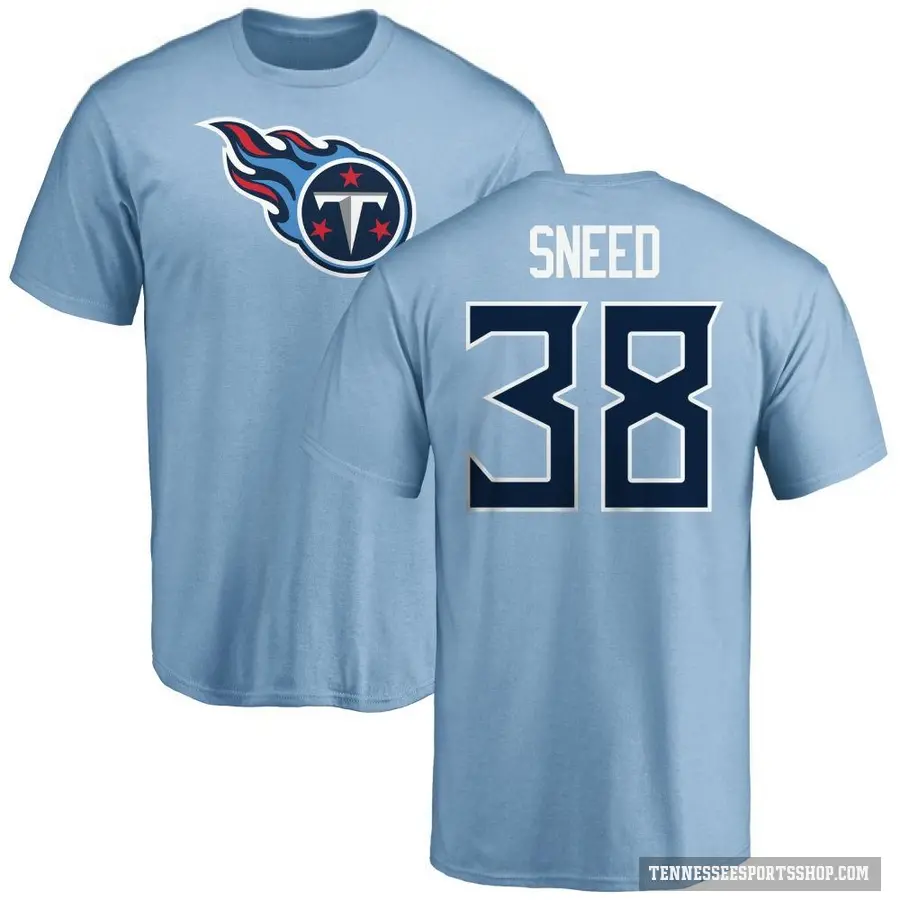 Men's ＃38 L'Jarius Sneed Tennessee Titans LightBlue Logo T-Shirt Light Blue