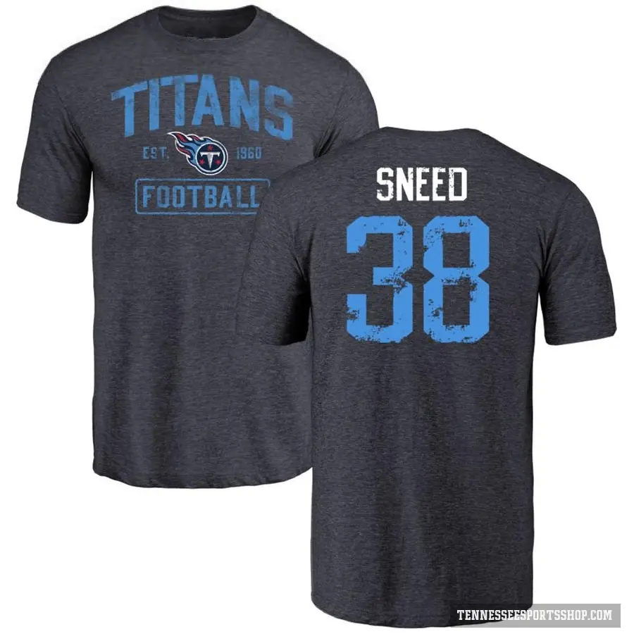 Men's ＃38 L'Jarius Sneed Tennessee Titans Navy Distressed T-Shirt