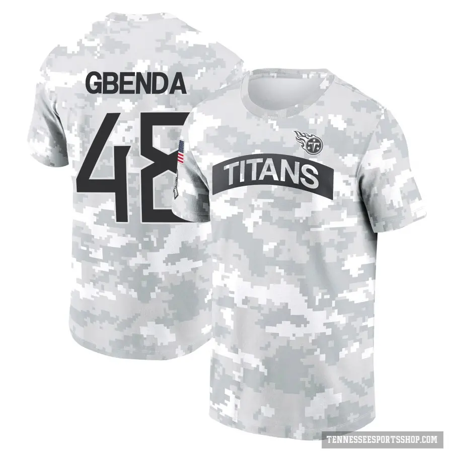 Men's ＃48 David Gbenda Tennessee Titans Camo Arctic 2024 Salute to Service Performance T-Shirt
