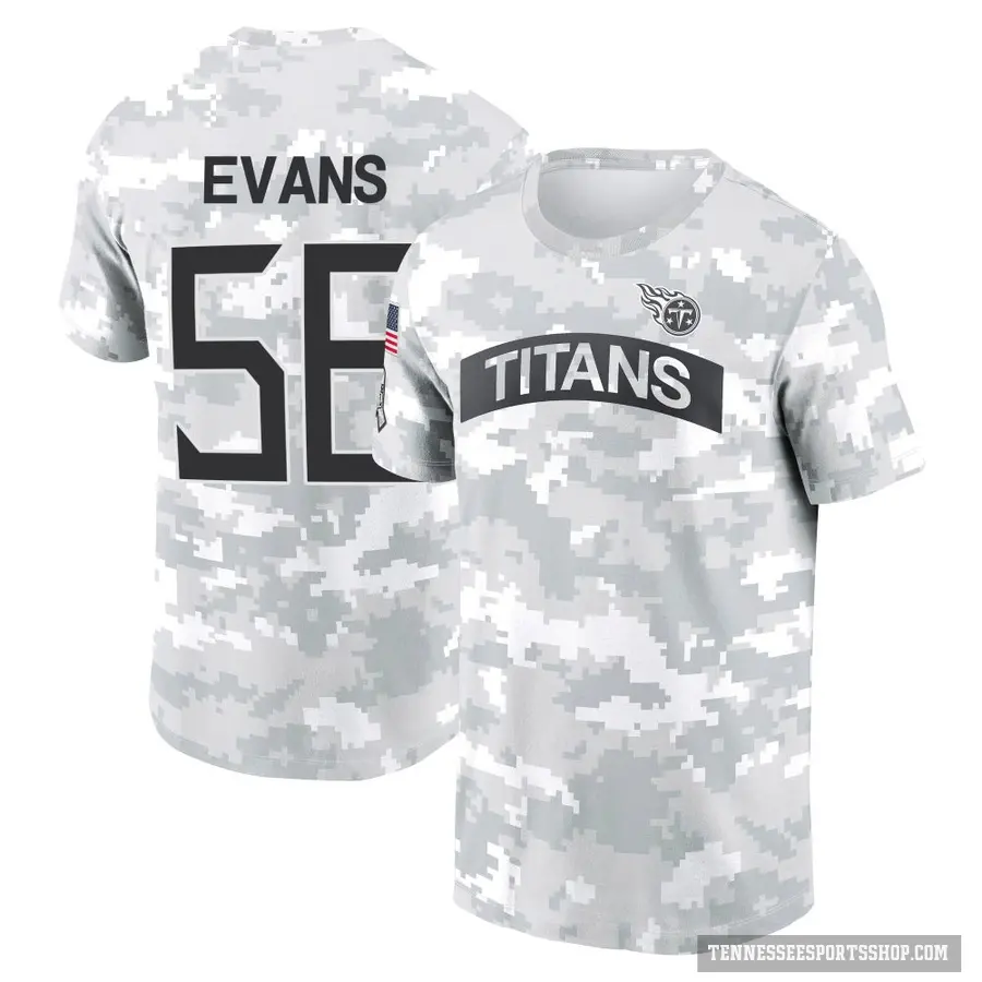 Men's ＃56 Desmond Evans Tennessee Titans Camo Arctic 2024 Salute to Service Performance T-Shirt