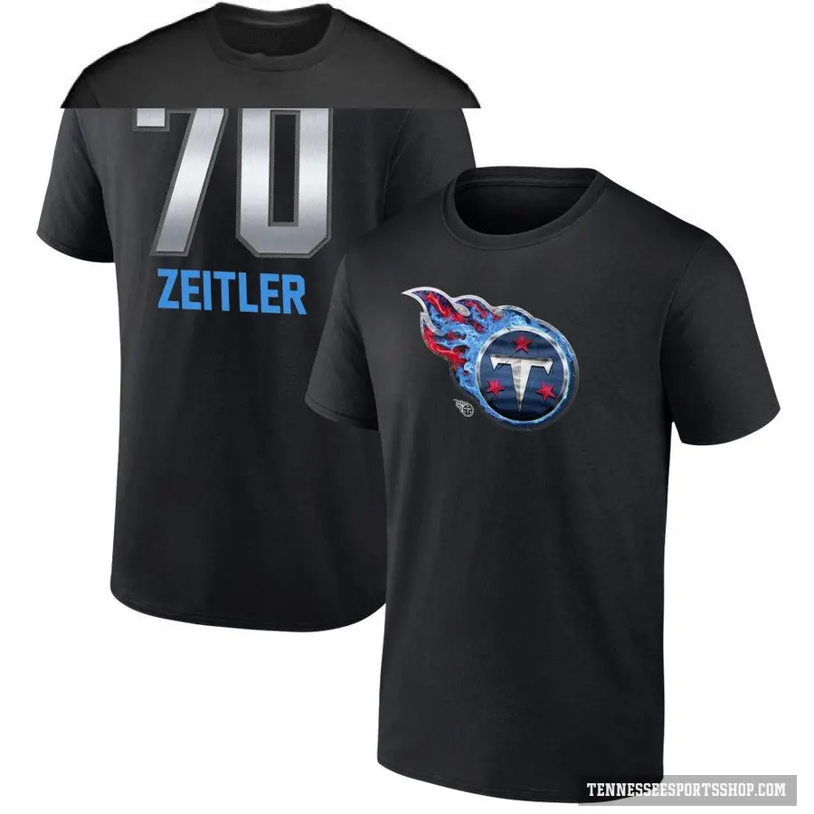 Men's ＃70 Kevin Zeitler Tennessee Titans Black Midnight Mascot T-Shirt