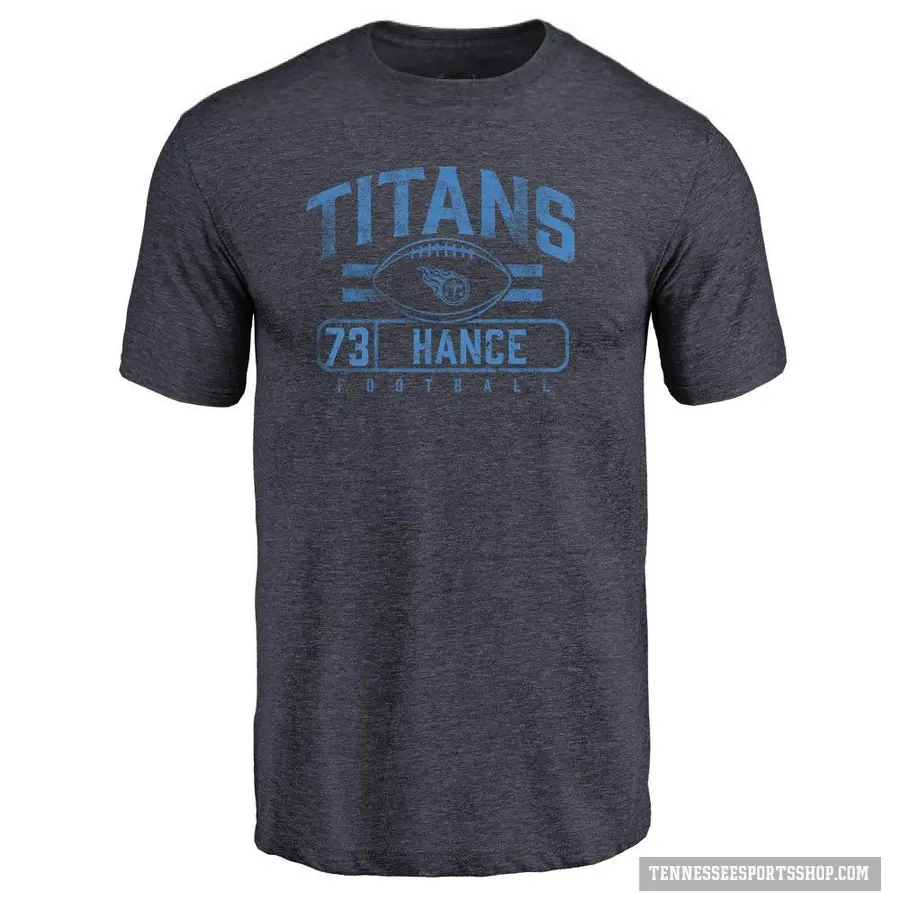 Men's ＃73 Blake Hance Tennessee Titans Navy Flanker T-Shirt