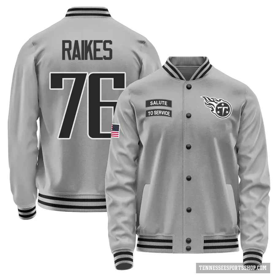 Men's ＃76 Isaiah Raikes Tennessee Titans Gray Salute to Service Performance Jacket