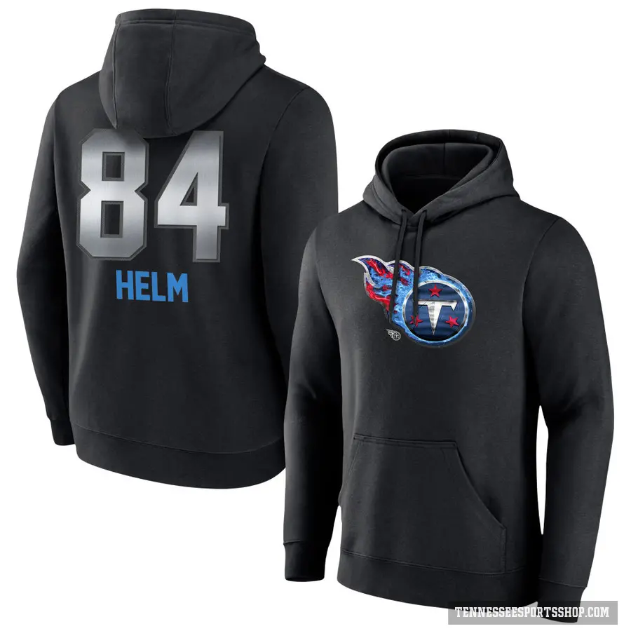 Men's ＃84 Gunnar Helm Tennessee Titans Black Midnight Mascot Pullover Hoodie