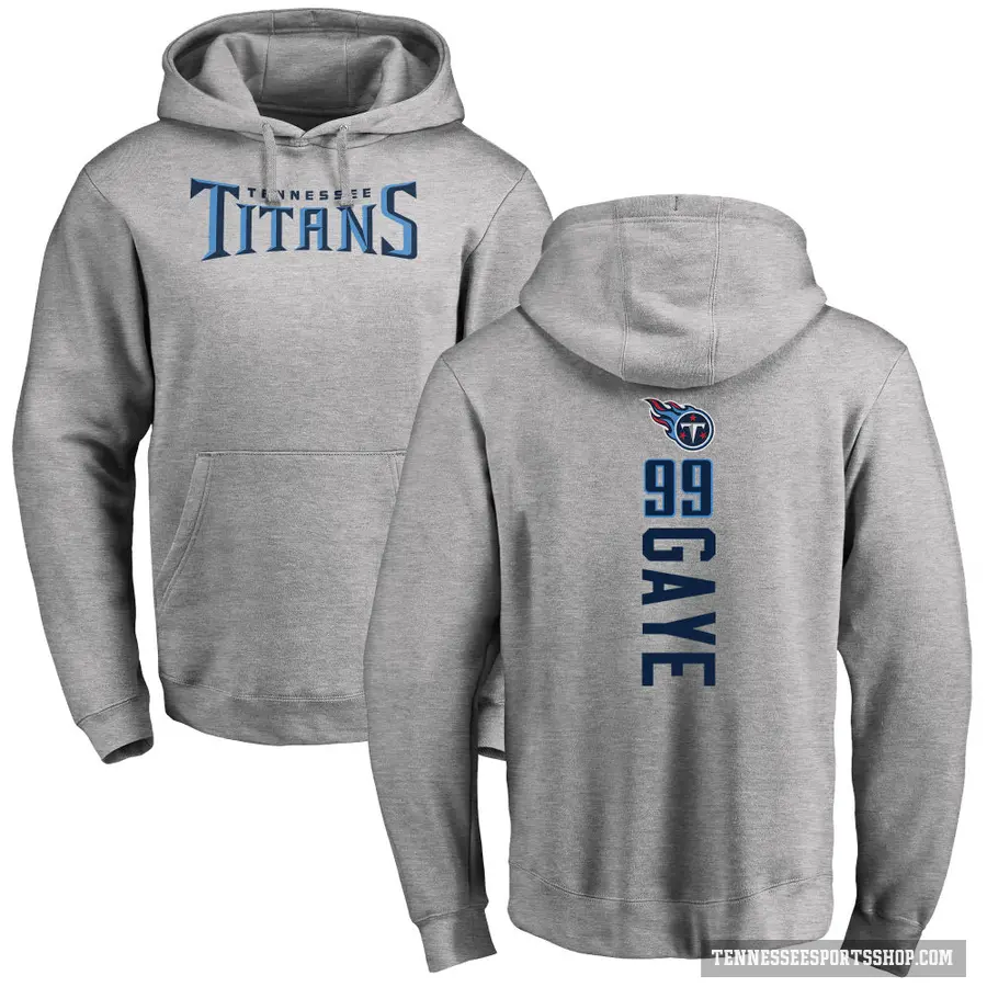 Men's ＃99 Ali Gaye Tennessee Titans Pro Line Ash Backer Pullover Hoodie