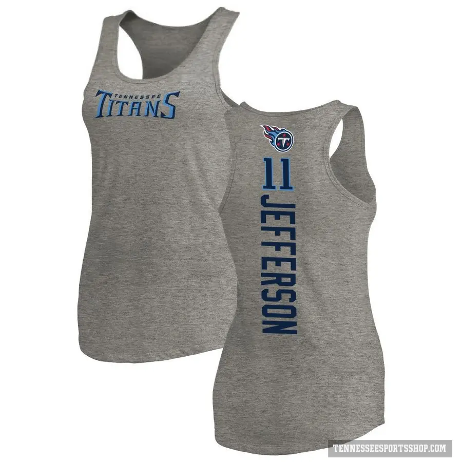 Women's ＃11 Van Jefferson Tennessee Titans Ash Backer Tank Top