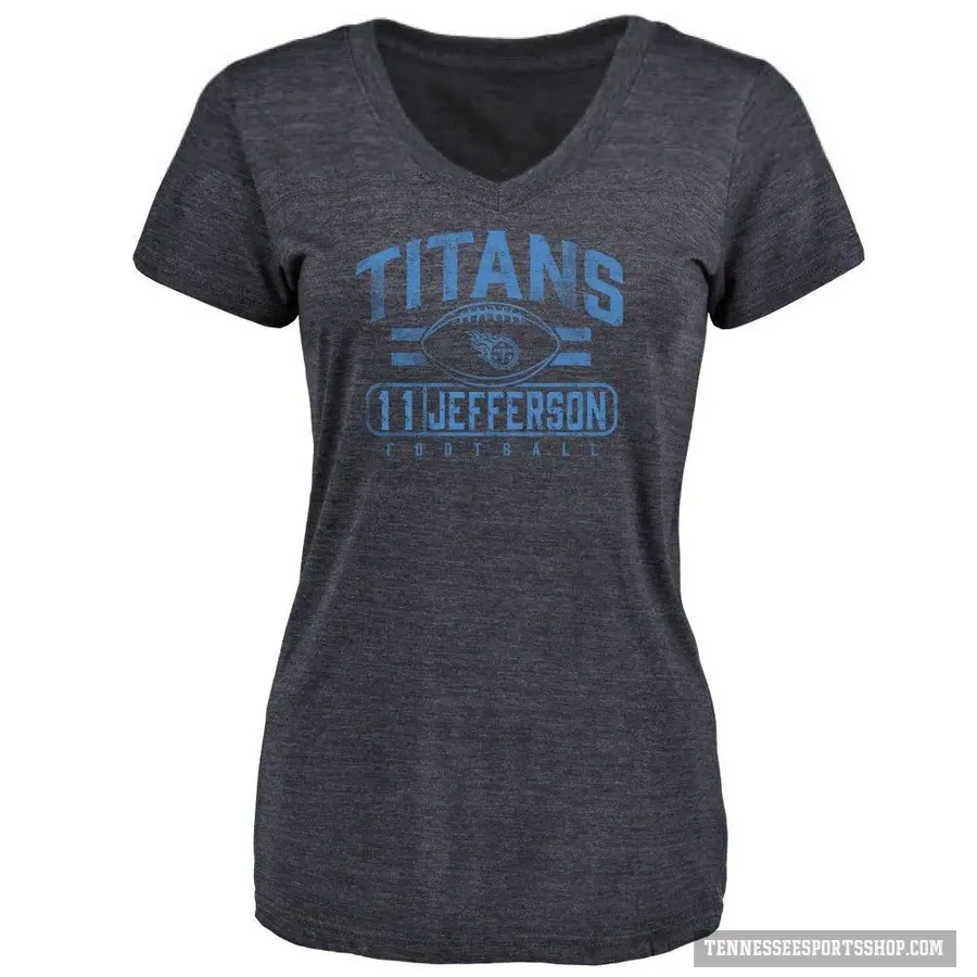 Women's ＃11 Van Jefferson Tennessee Titans Navy Flanker T-Shirt
