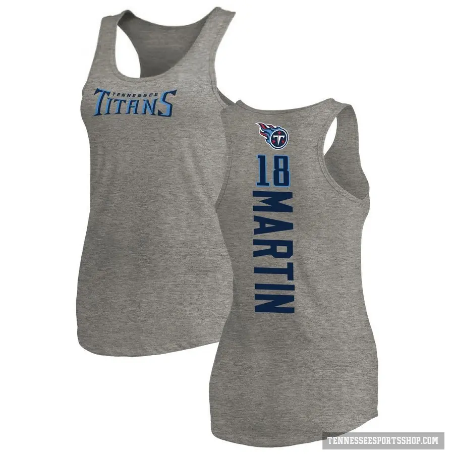 Women's ＃18 Tay Martin Tennessee Titans Ash Backer Tank Top
