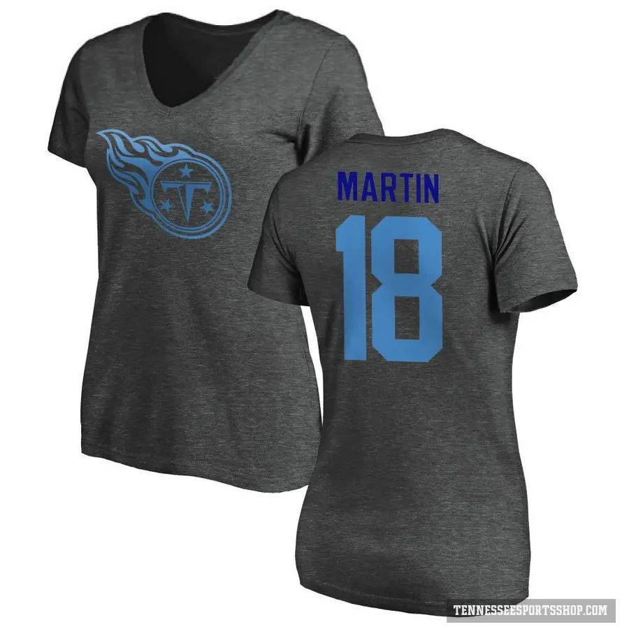 Women's ＃18 Tay Martin Tennessee Titans Ash One Color T-Shirt