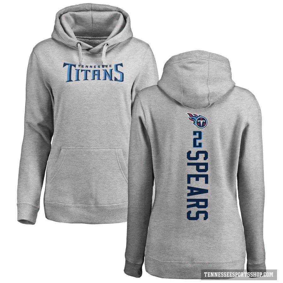 Women's ＃2 Tyjae Spears Tennessee Titans Pro Line Ash Backer Pullover Hoodie
