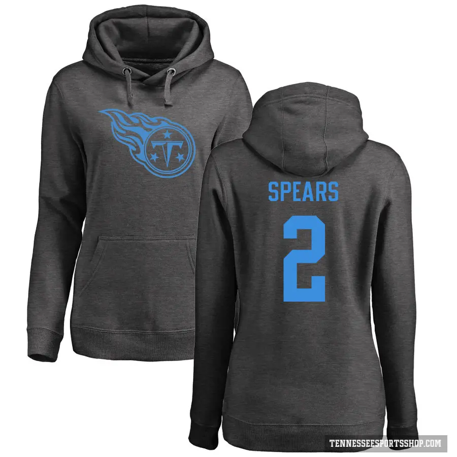 Women's ＃2 Tyjae Spears Tennessee Titans Pro Line by Branded Ash One Color Pullover Hoodie