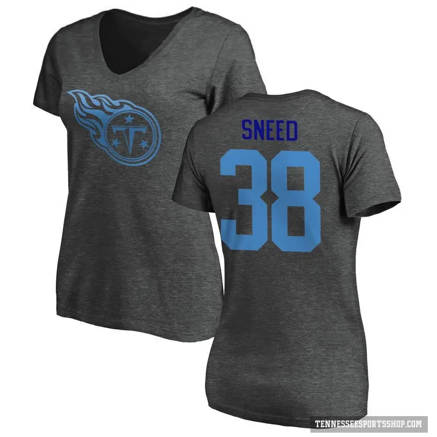 Women's ＃38 L'Jarius Sneed Tennessee Titans Ash One Color T-Shirt