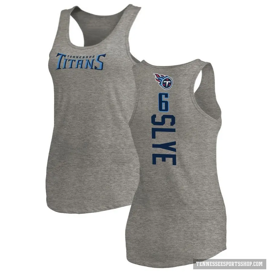 Women's ＃6 Joey Slye Tennessee Titans Ash Backer Tank Top