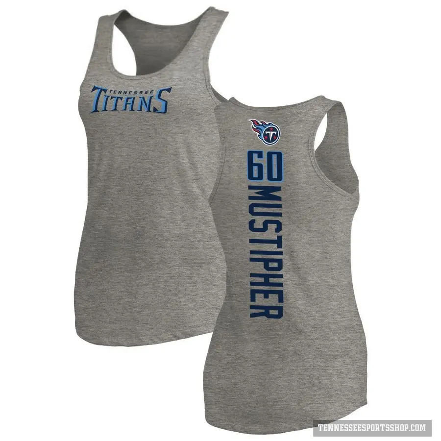 Women's ＃60 Sam Mustipher Tennessee Titans Ash Backer Tank Top