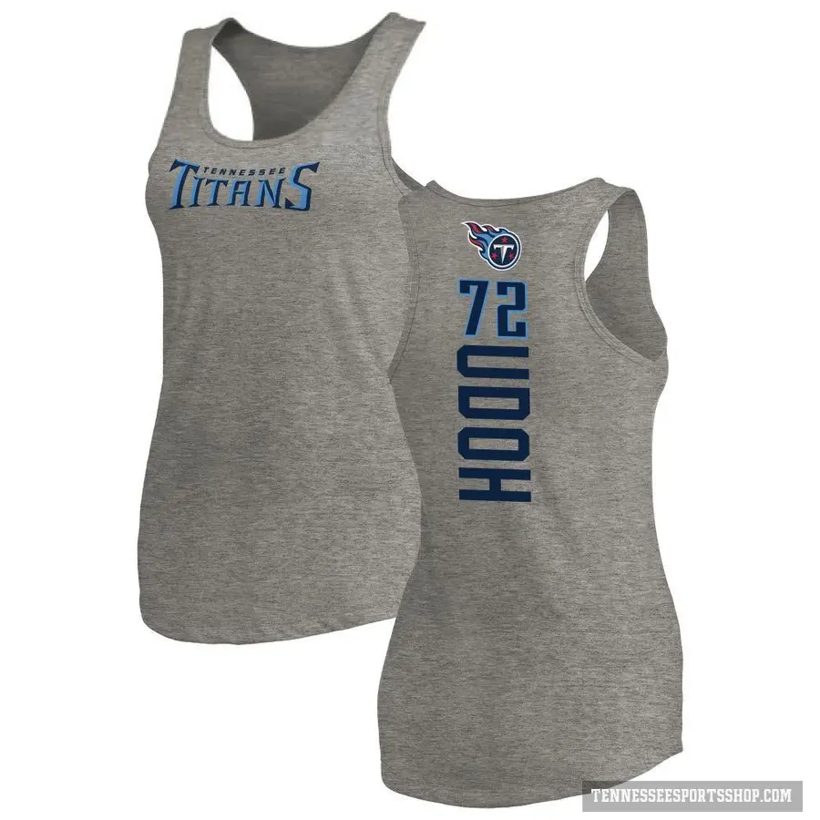 Women's ＃72 Olisaemeka Udoh Tennessee Titans Ash Backer Tank Top