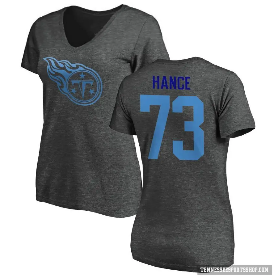 Women's ＃73 Blake Hance Tennessee Titans Ash One Color T-Shirt