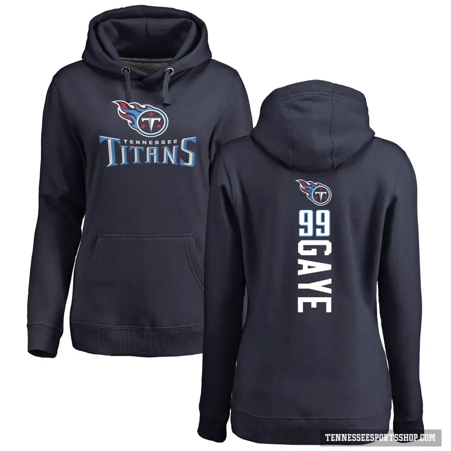 Women's ＃99 Ali Gaye Tennessee Titans Navy Pro Line Backer Pullover Hoodie
