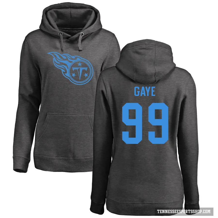 Women's ＃99 Ali Gaye Tennessee Titans Pro Line by Branded Ash One Color Pullover Hoodie