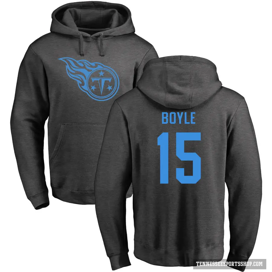 Youth ＃15 Tim Boyle Tennessee Titans Pro Line by Branded Ash One Color Pullover Hoodie