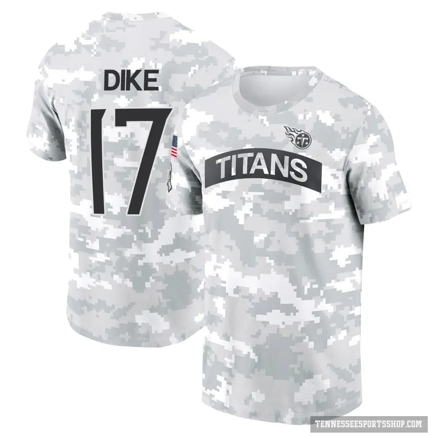 Youth ＃17 Chimere Dike Tennessee Titans Camo Arctic 2024 Salute to Service Performance T-Shirt