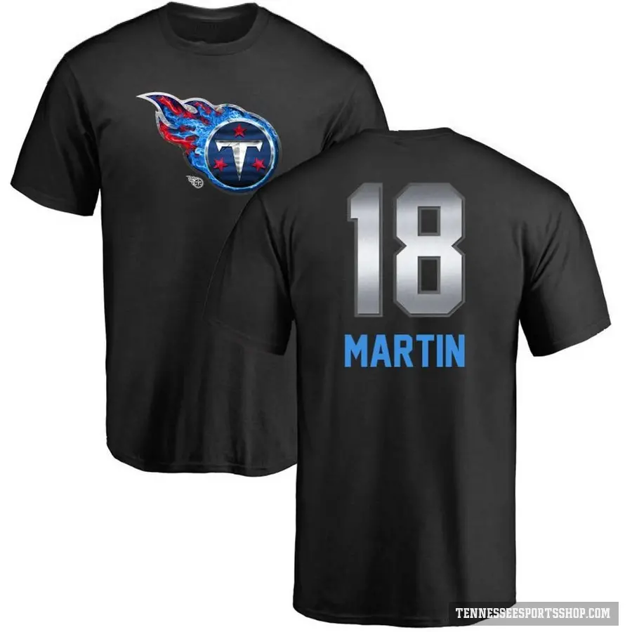 Youth ＃18 Tay Martin Tennessee Titans Black Midnight Mascot T-Shirt