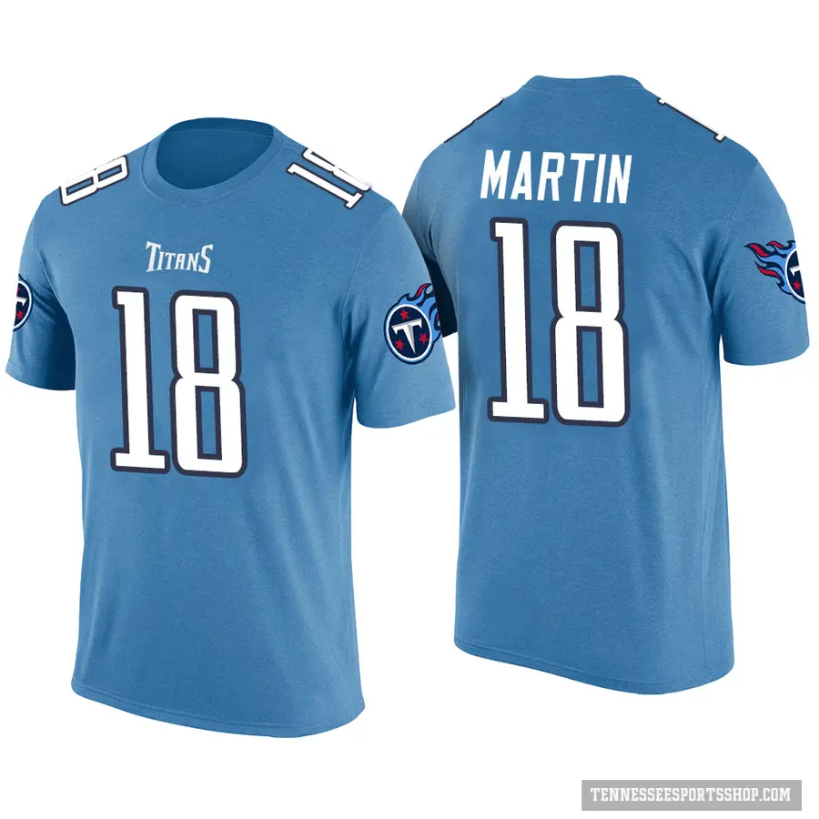 Youth ＃18 Tay Martin Tennessee Titans Blue Color Rush T-Shirt