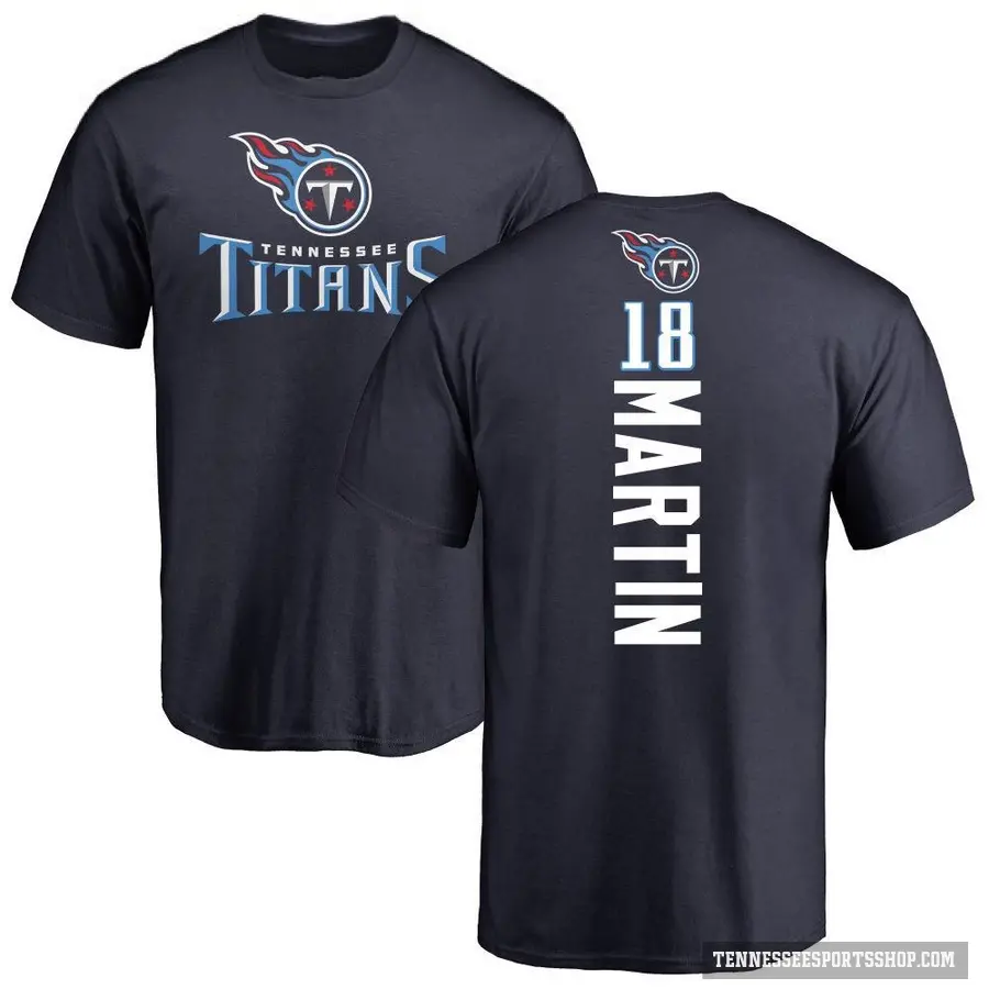 Youth ＃18 Tay Martin Tennessee Titans Navy Backer T-Shirt