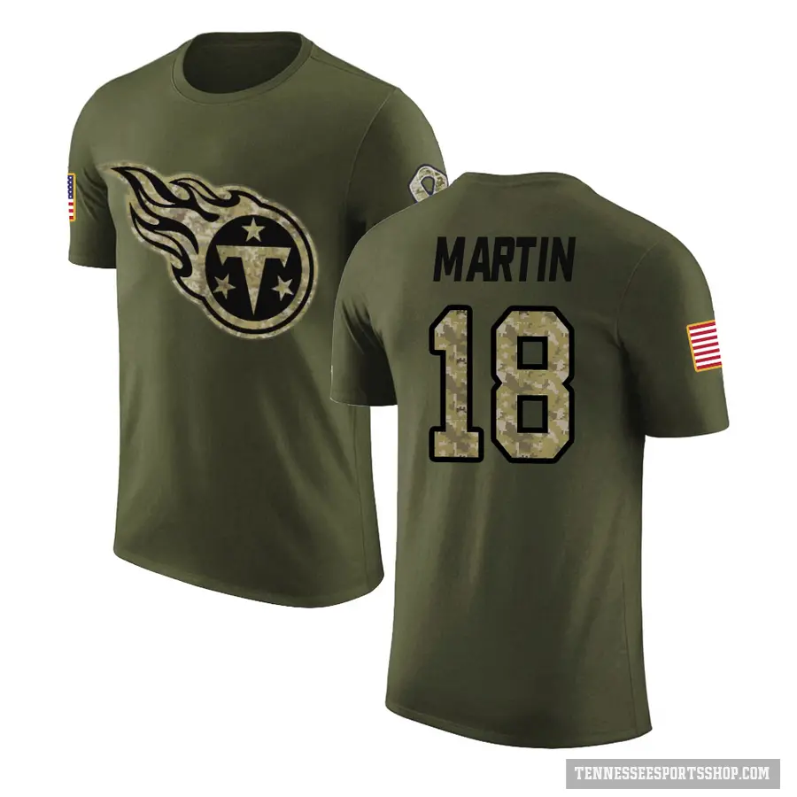 Youth ＃18 Tay Martin Tennessee Titans Olive Salute to Service T-Shirt