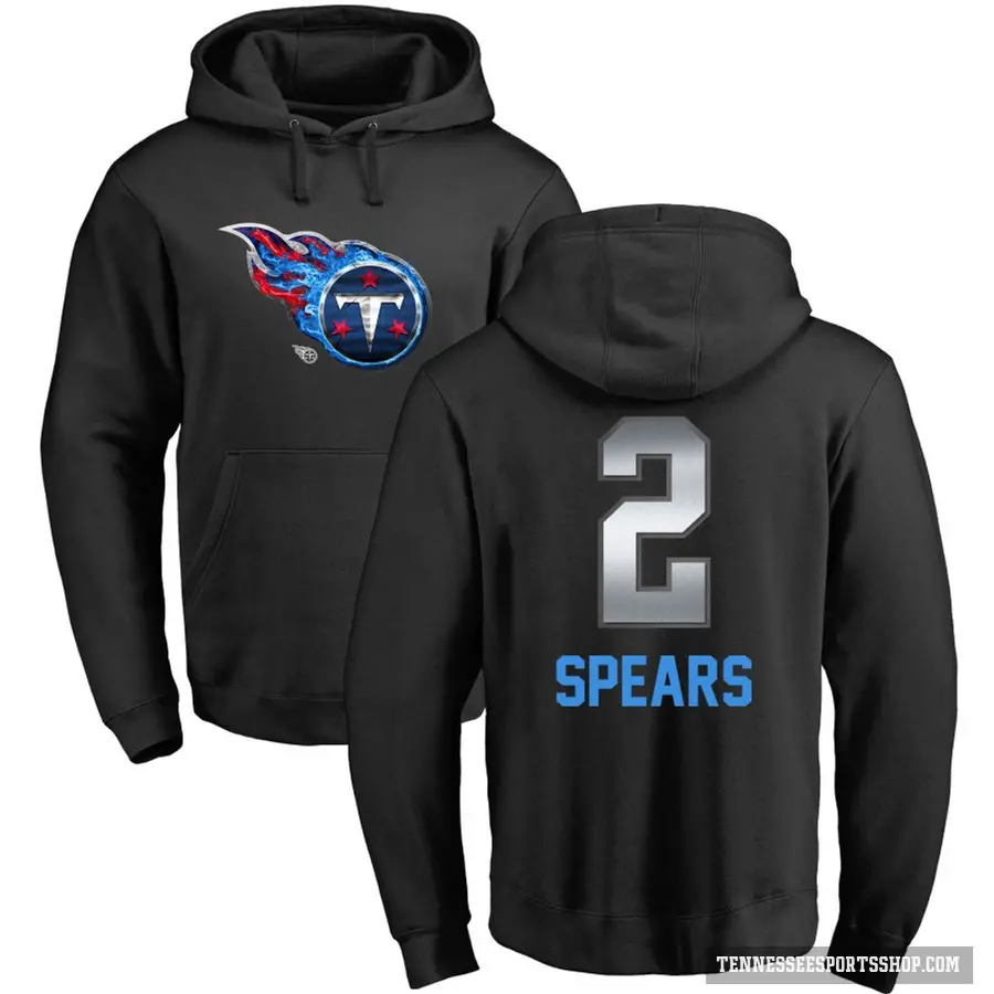 Youth ＃2 Tyjae Spears Tennessee Titans Black Midnight Mascot Pullover Hoodie