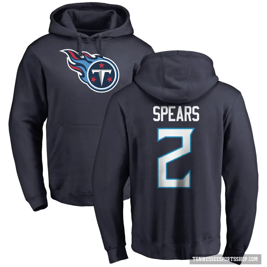 Youth ＃2 Tyjae Spears Tennessee Titans Navy Pro Line Logo Pullover Hoodie