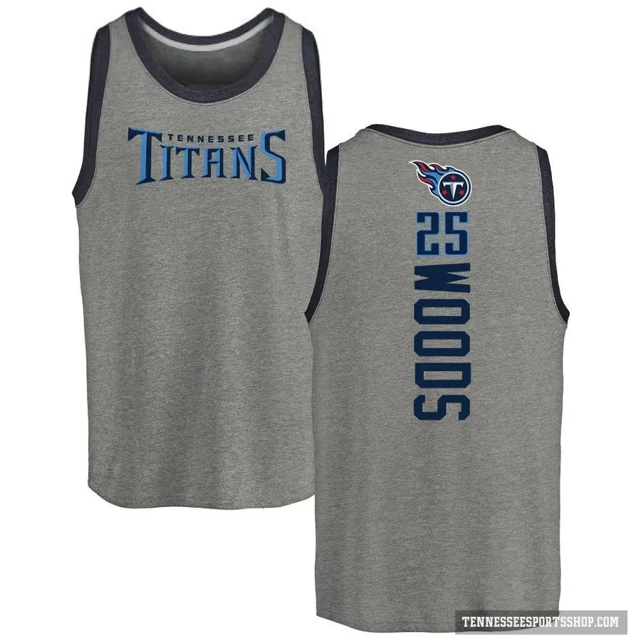 Youth ＃25 Xavier Woods Tennessee Titans Ash Backer Tank Top