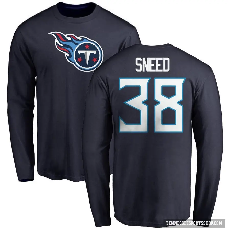 Youth ＃38 L'Jarius Sneed Tennessee Titans Navy Logo Long Sleeve T-Shirt