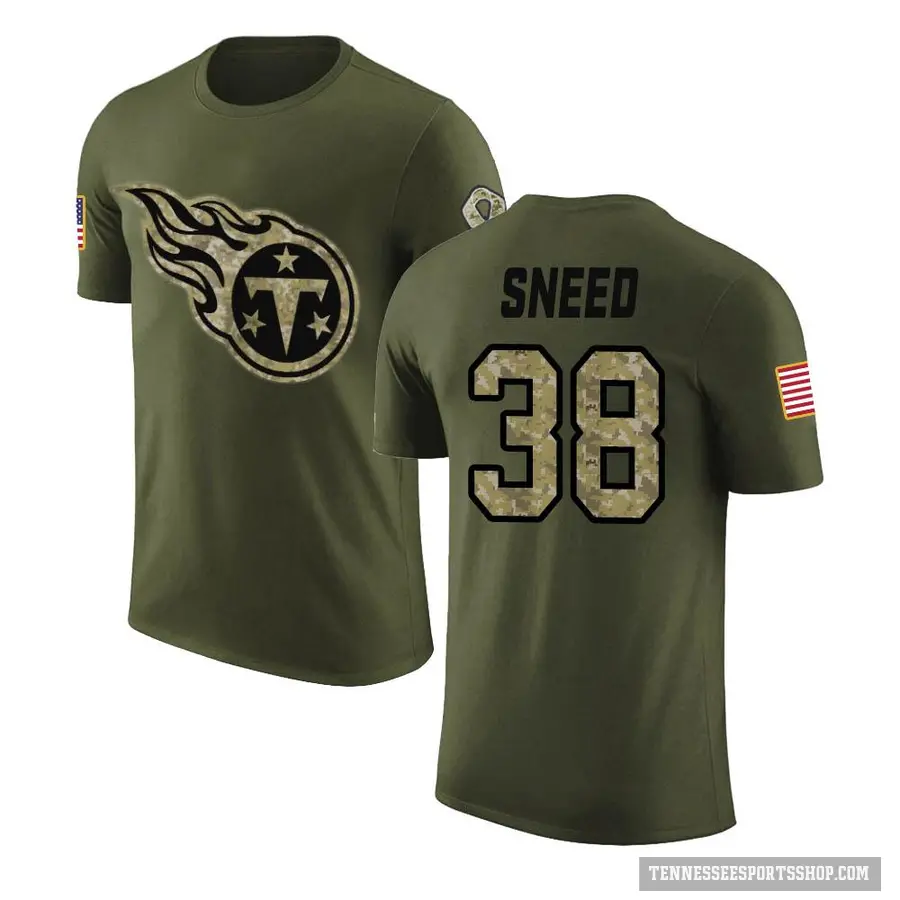 Youth ＃38 L'Jarius Sneed Tennessee Titans Olive Salute to Service T-Shirt