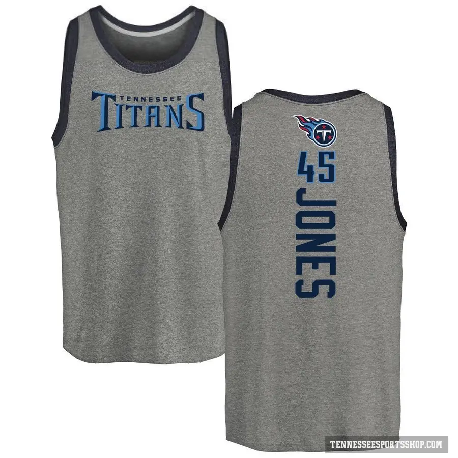 Youth ＃45 Dre'Mont Jones Tennessee Titans Ash Backer Tank Top