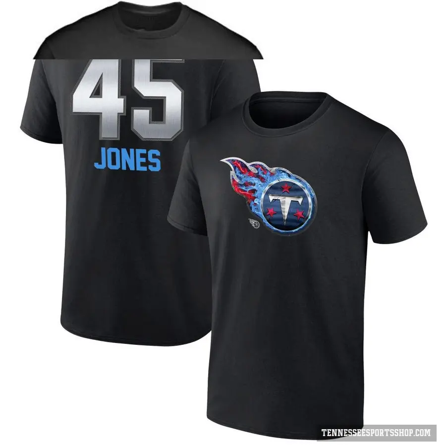 Youth ＃45 Dre'Mont Jones Tennessee Titans Black Midnight Mascot T-Shirt