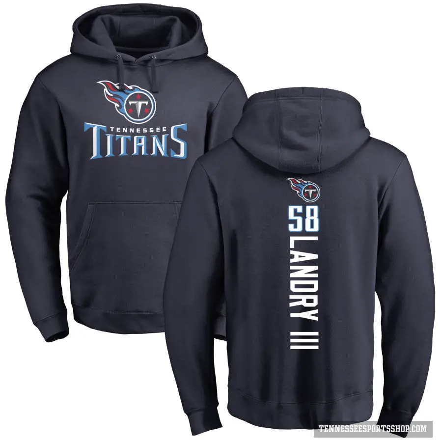 Youth ＃58 Harold Landry III Tennessee Titans Navy Pro Line Backer Pullover Hoodie