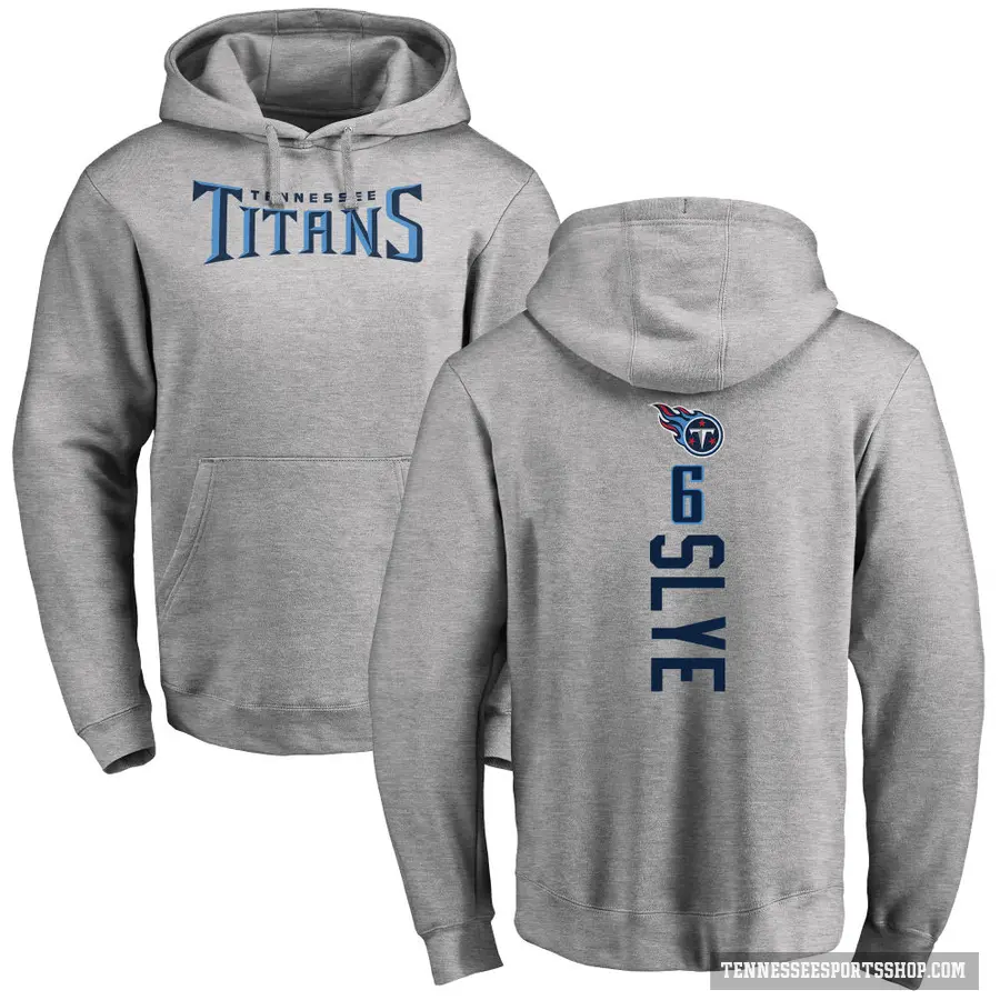 Youth ＃6 Joey Slye Tennessee Titans Pro Line Ash Backer Pullover Hoodie