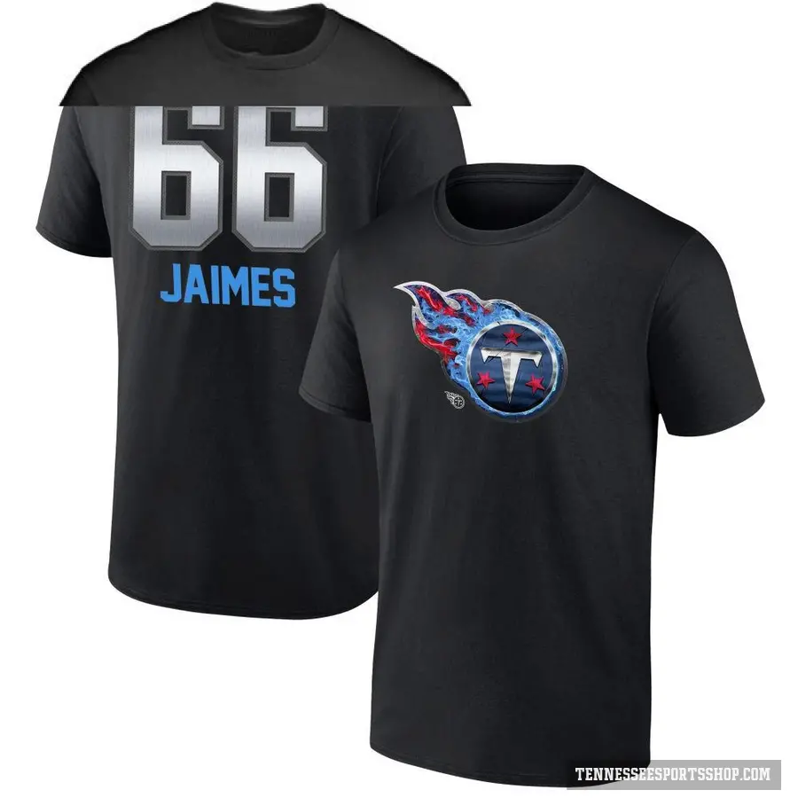 Youth ＃66 Brenden Jaimes Tennessee Titans Black Midnight Mascot T-Shirt