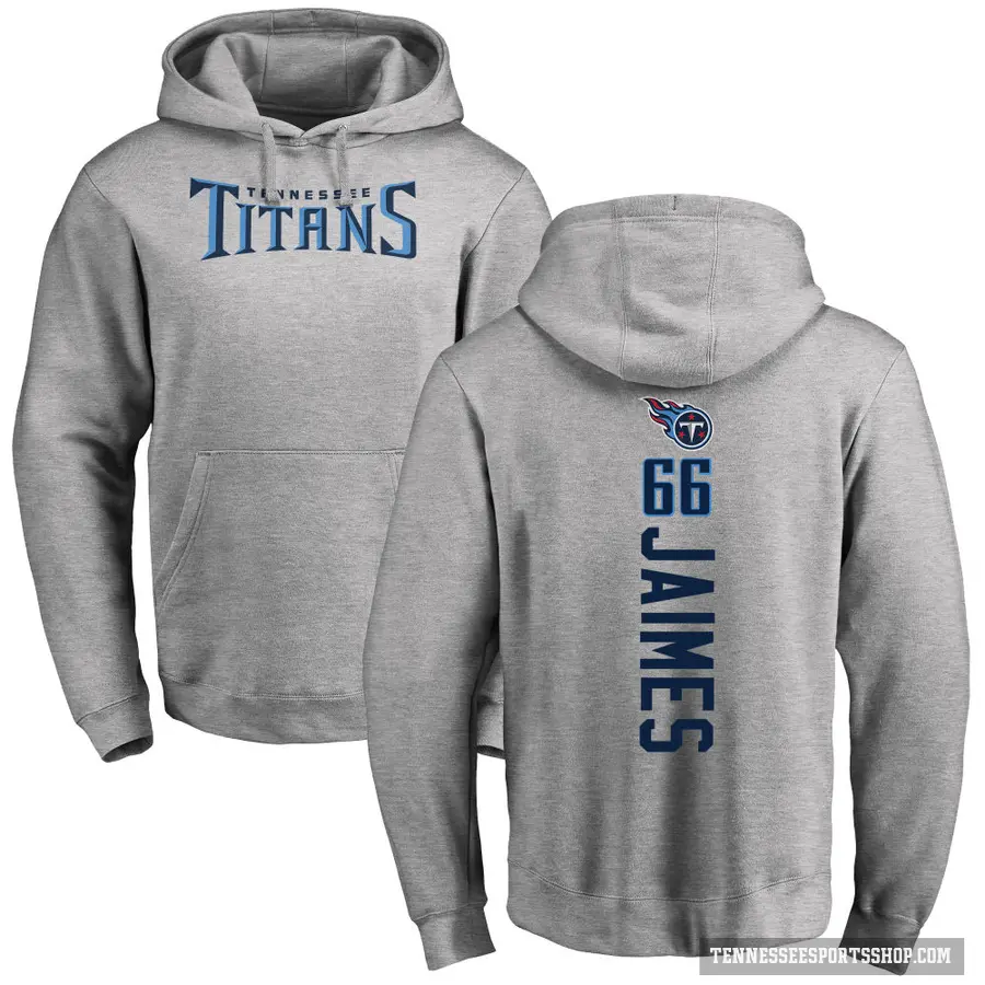 Youth ＃66 Brenden Jaimes Tennessee Titans Pro Line Ash Backer Pullover Hoodie