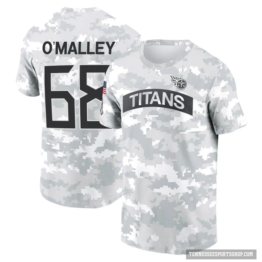 Youth ＃68 Devonte O'Malley Tennessee Titans Camo Arctic 2024 Salute to Service Performance T-Shirt