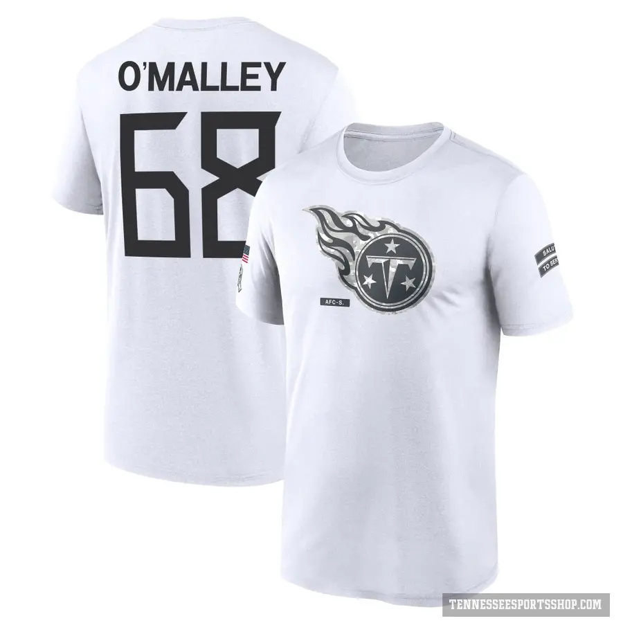 Youth ＃68 Devonte O'Malley Tennessee Titans White 2024 Salute to Service Performance T-Shirt