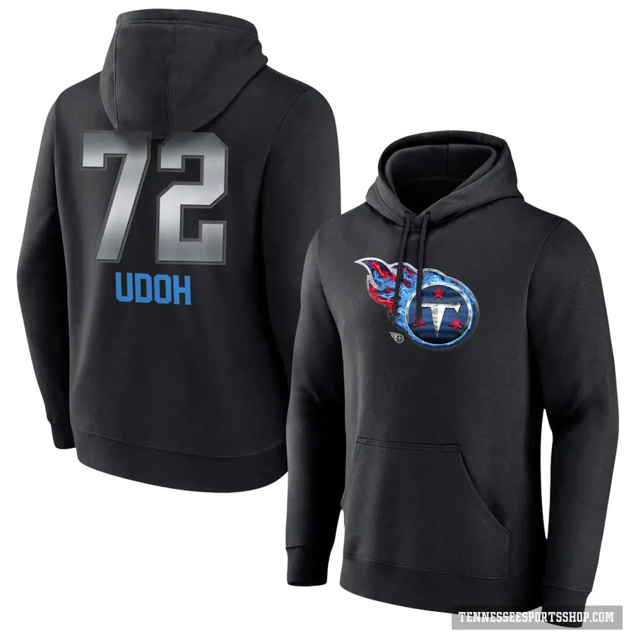 Youth ＃72 Olisaemeka Udoh Tennessee Titans Black Midnight Mascot Pullover Hoodie
