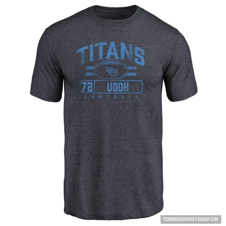Youth ＃72 Olisaemeka Udoh Tennessee Titans Navy Flanker T-Shirt