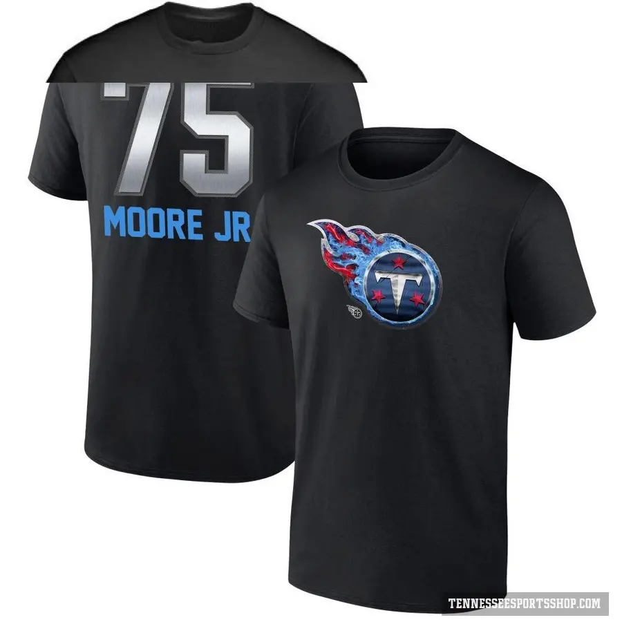 Youth ＃75 Dan Moore Jr. Tennessee Titans Black Midnight Mascot T-Shirt