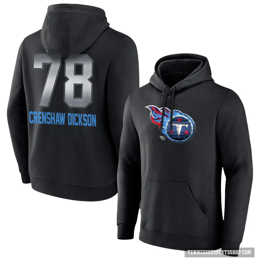 Youth ＃78 Brandon Crenshaw-Dickson Tennessee Titans Black Midnight Mascot Pullover Hoodie