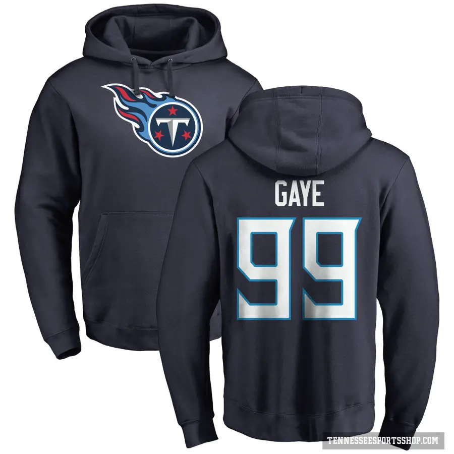 Youth ＃99 Ali Gaye Tennessee Titans Navy Pro Line Logo Pullover Hoodie